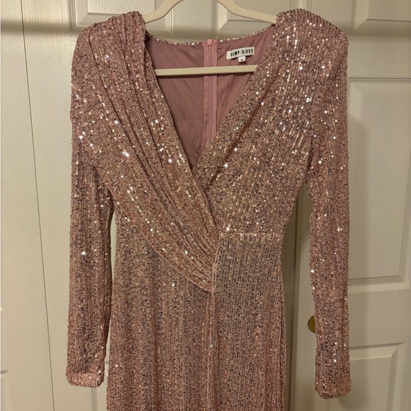 Maternity Ellis Long Sleeve Sequin Gown- - Picture 1 of 4